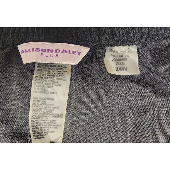 Allison Daley Women's Classic Fit Straight Pull On Corduroy Black Pants Size 24W - Picture 6 of 6